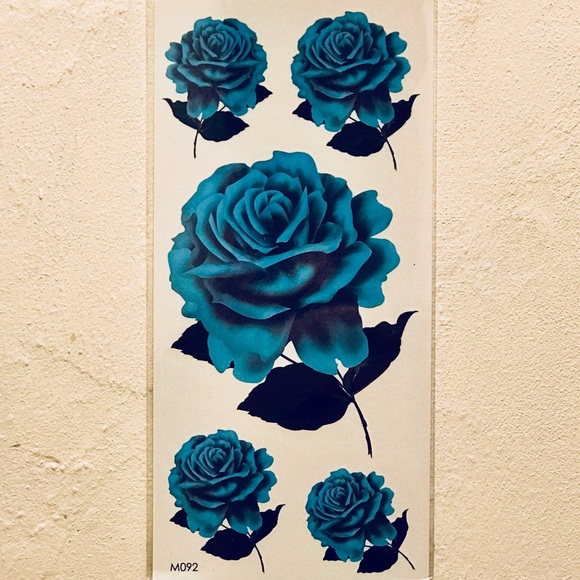 TEMPORARY BLUE ROSE TATTOOS - Picture 2 of 2